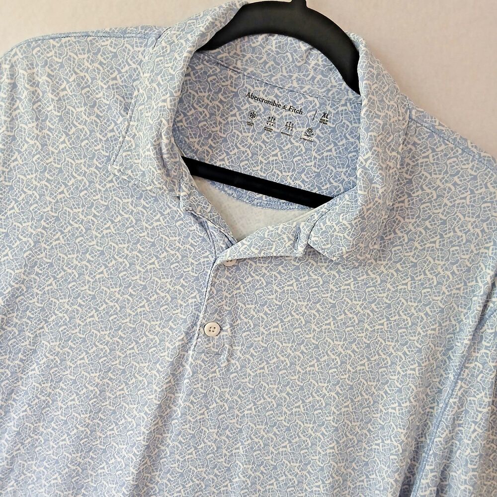 Abercrombie & Fitch Mens Golf Performance Polo XL Vacation Lemonade Beach #892